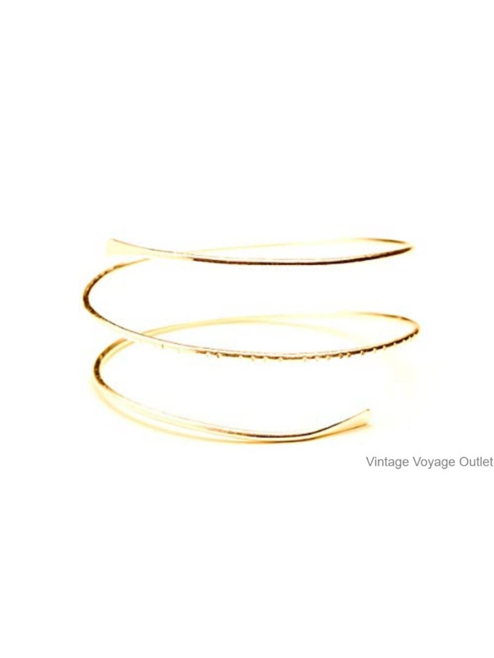 Minimalist Hammered Spiral Coil Upper Arm Cuff Open Adjustable Armlet